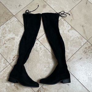 Over the knee black boots